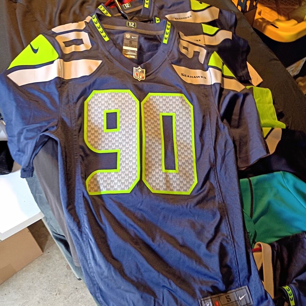 Nike Seattle Seahawks Jadeveon Clowney #90 NFL Football Jersey, Men’s S, Blue
